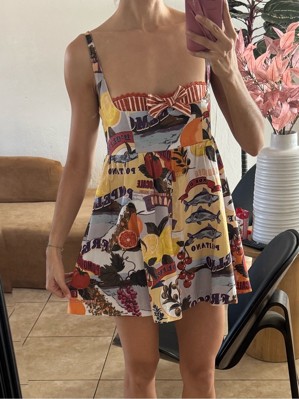 Printed Romper Dress in Multicolor